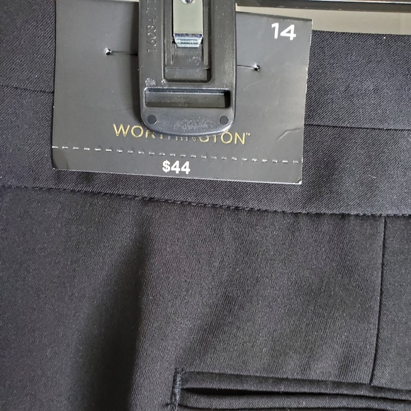 Worthington Black Crop Dress Pants With Ankle Slit - Picture 3 of 5